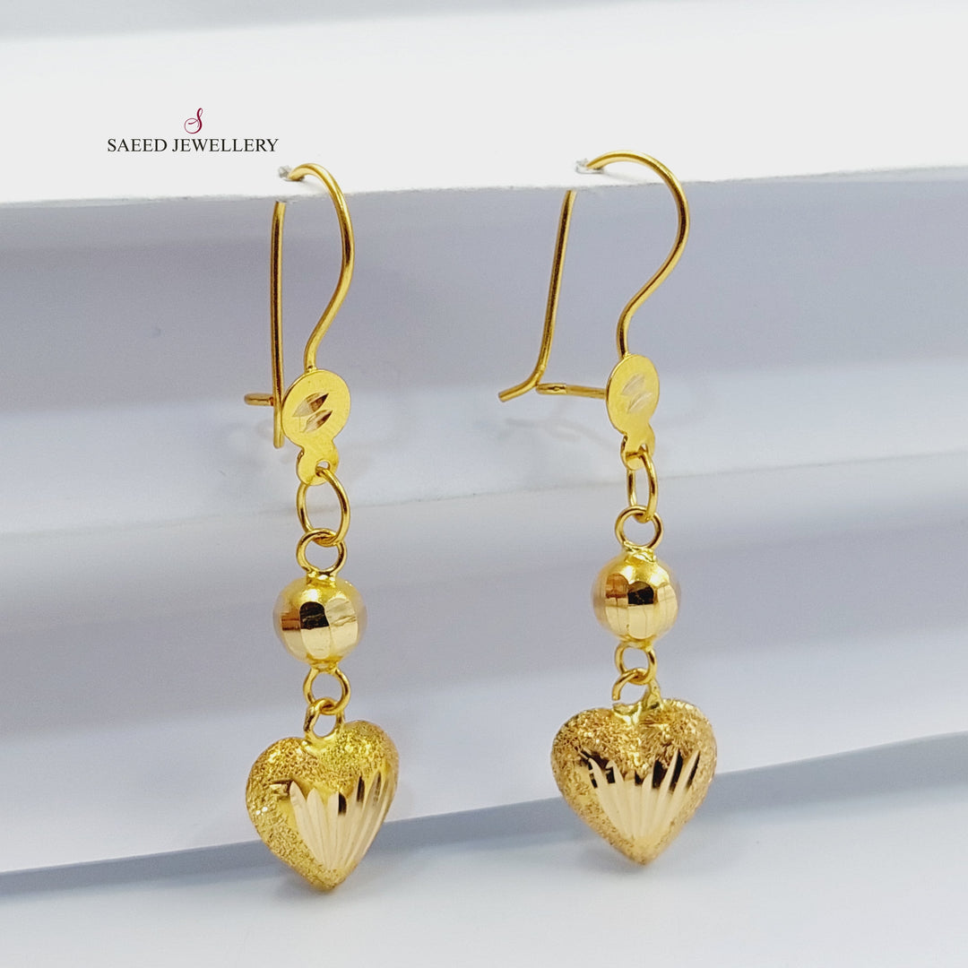 Heart Earrings  Made Of 21K Yellow Gold by Saeed Jewelry-29923