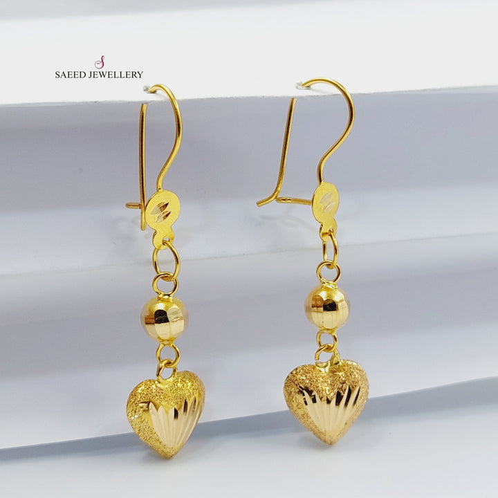 Heart Earrings  Made Of 21K Yellow Gold by Saeed Jewelry-29923