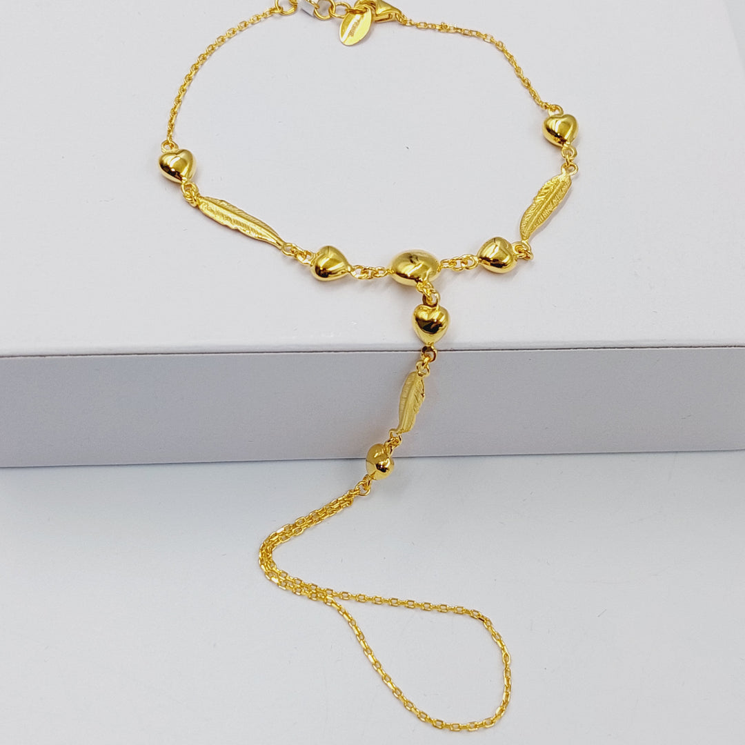 Heart Hand Bracelet  Made Of 21K Yellow Gold by Saeed Jewelry-30064