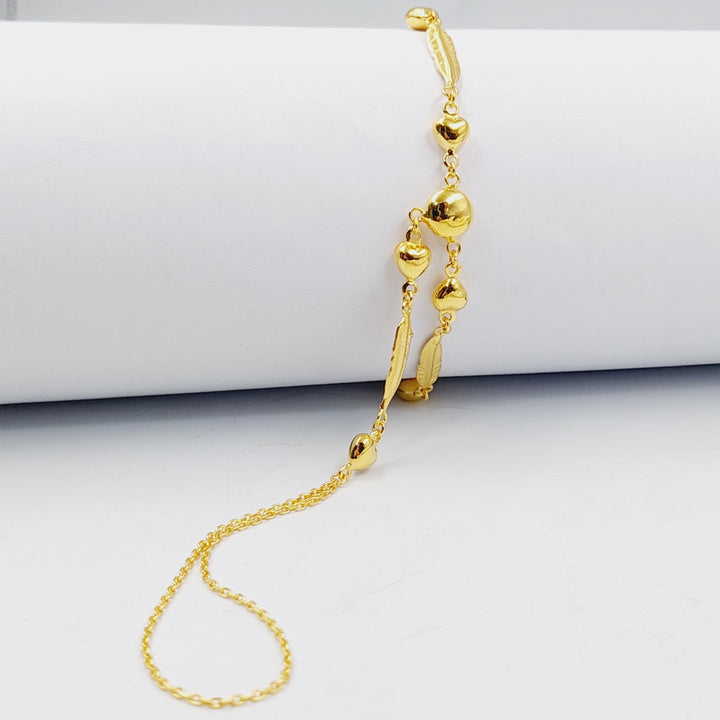 Heart Hand Bracelet  Made Of 21K Yellow Gold by Saeed Jewelry-30064