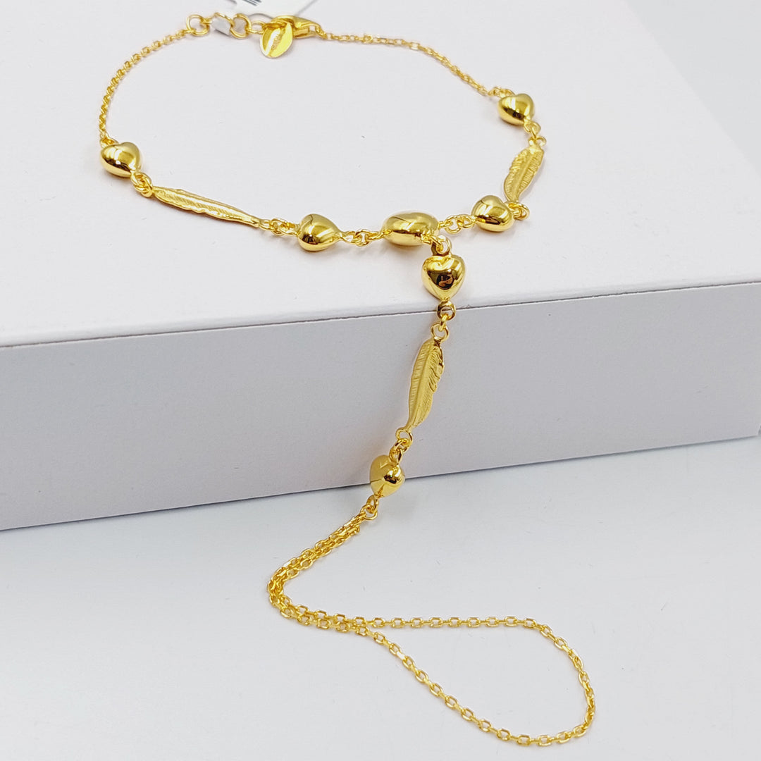 Heart Hand Bracelet  Made Of 21K Yellow Gold by Saeed Jewelry-30064