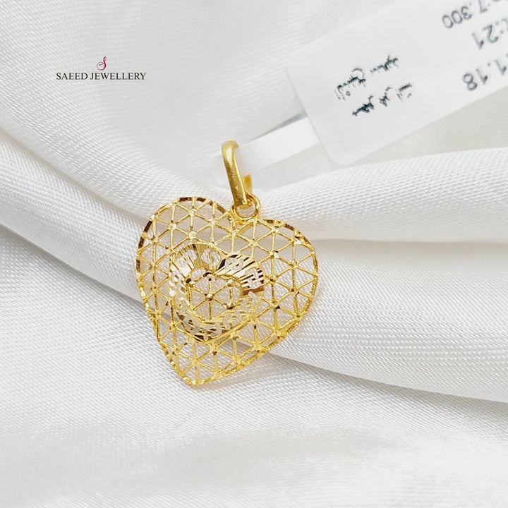 Heart Pendant  Made Of 21K Yellow Gold by Saeed Jewelry-30368