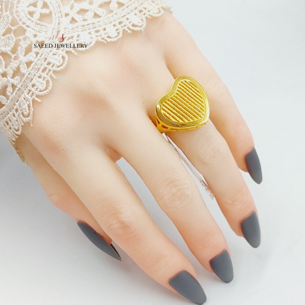 Heart Ring Made Of 21K Yellow Gold by Saeed Jewelry-28114