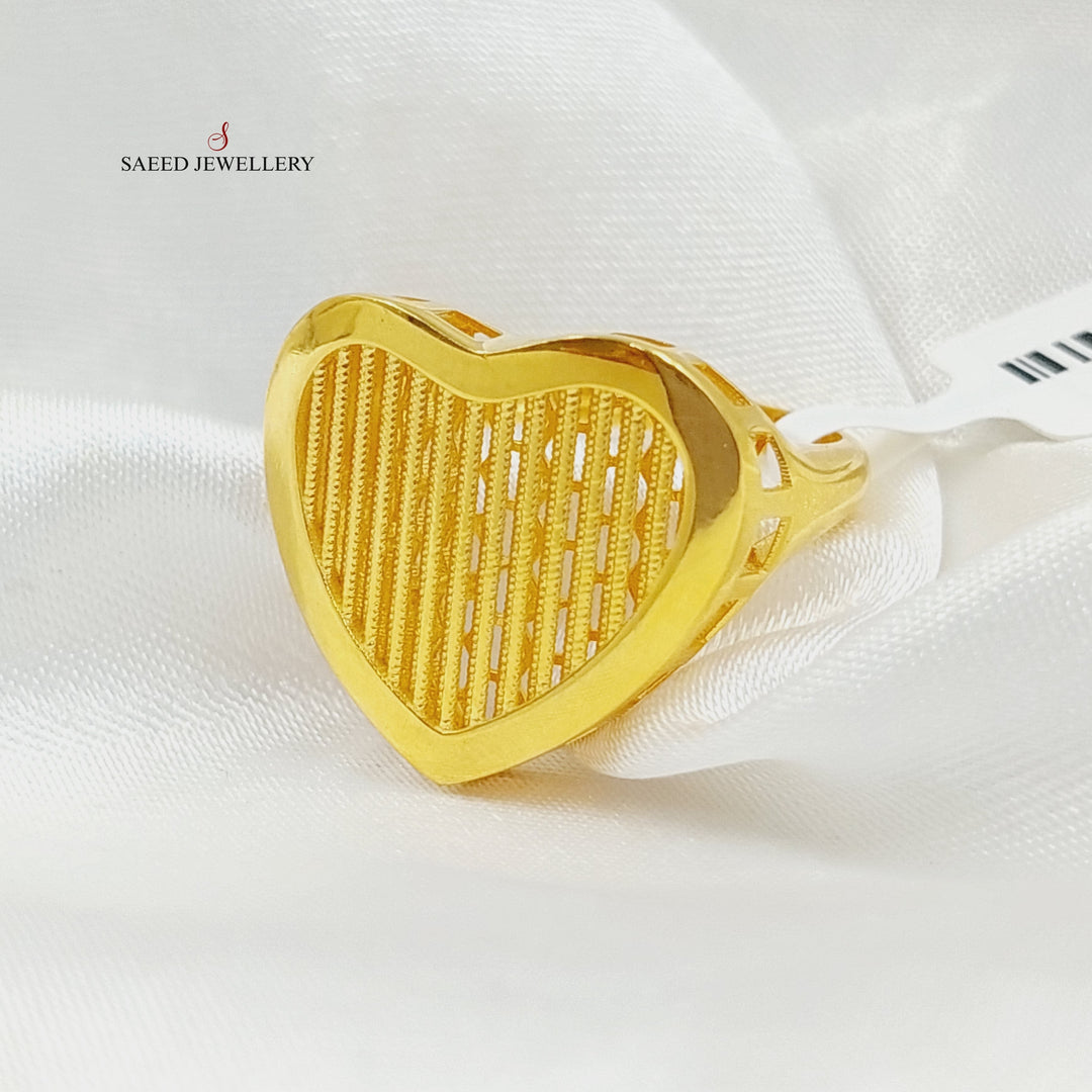 Heart Ring Made Of 21K Yellow Gold by Saeed Jewelry-28114