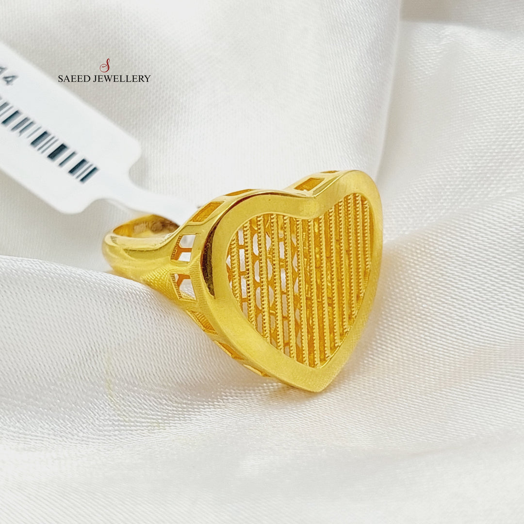 Heart Ring Made Of 21K Yellow Gold by Saeed Jewelry-28114