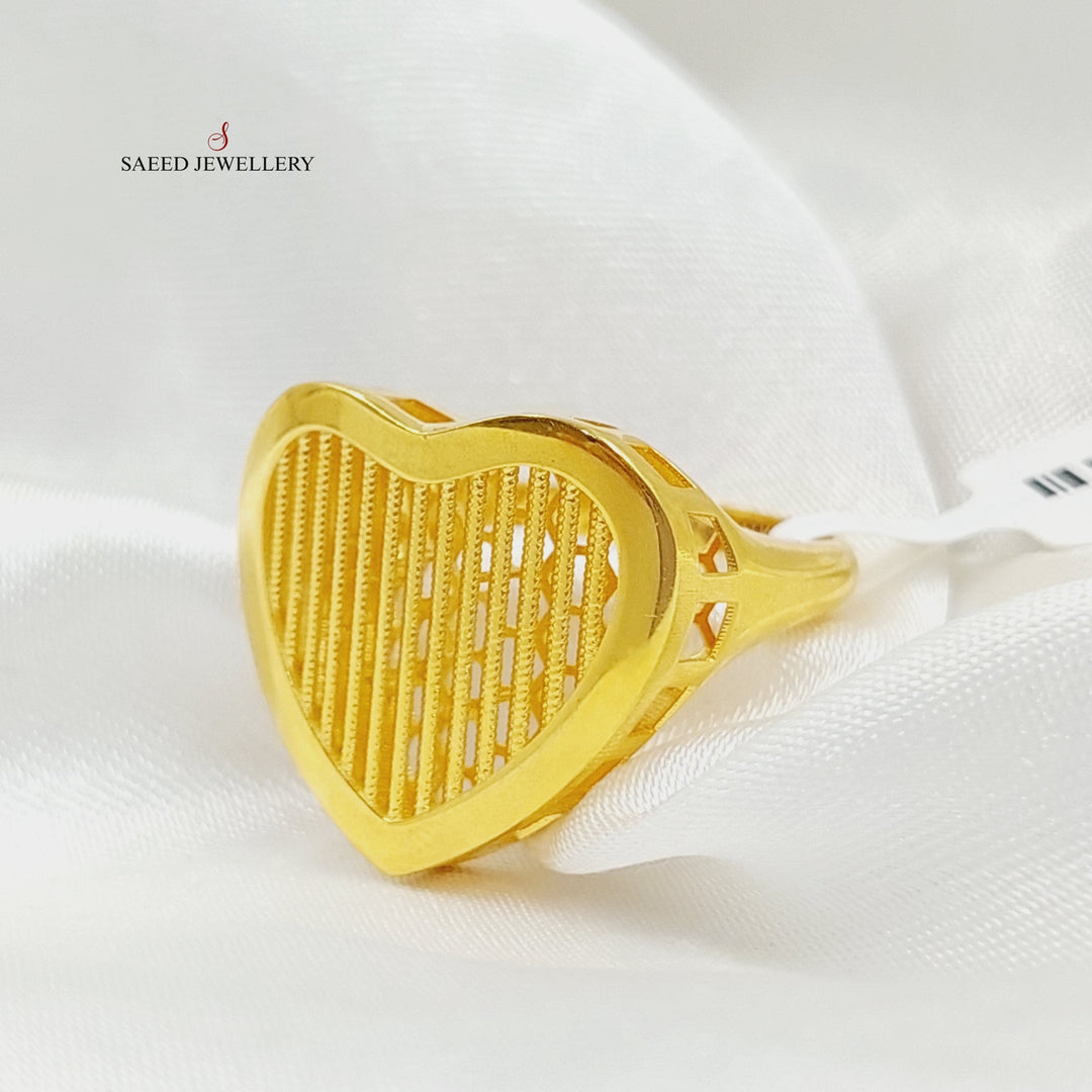 Heart Ring Made Of 21K Yellow Gold by Saeed Jewelry-28114