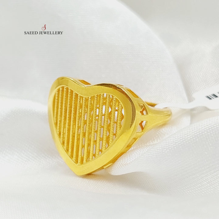 Heart Ring Made Of 21K Yellow Gold by Saeed Jewelry-28114