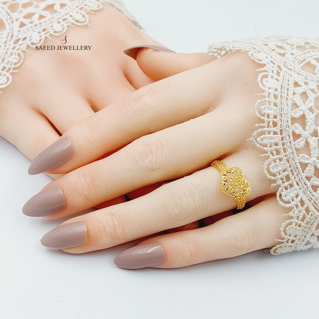 Heart Ring  Made Of 21K Yellow Gold by Saeed Jewelry-29732