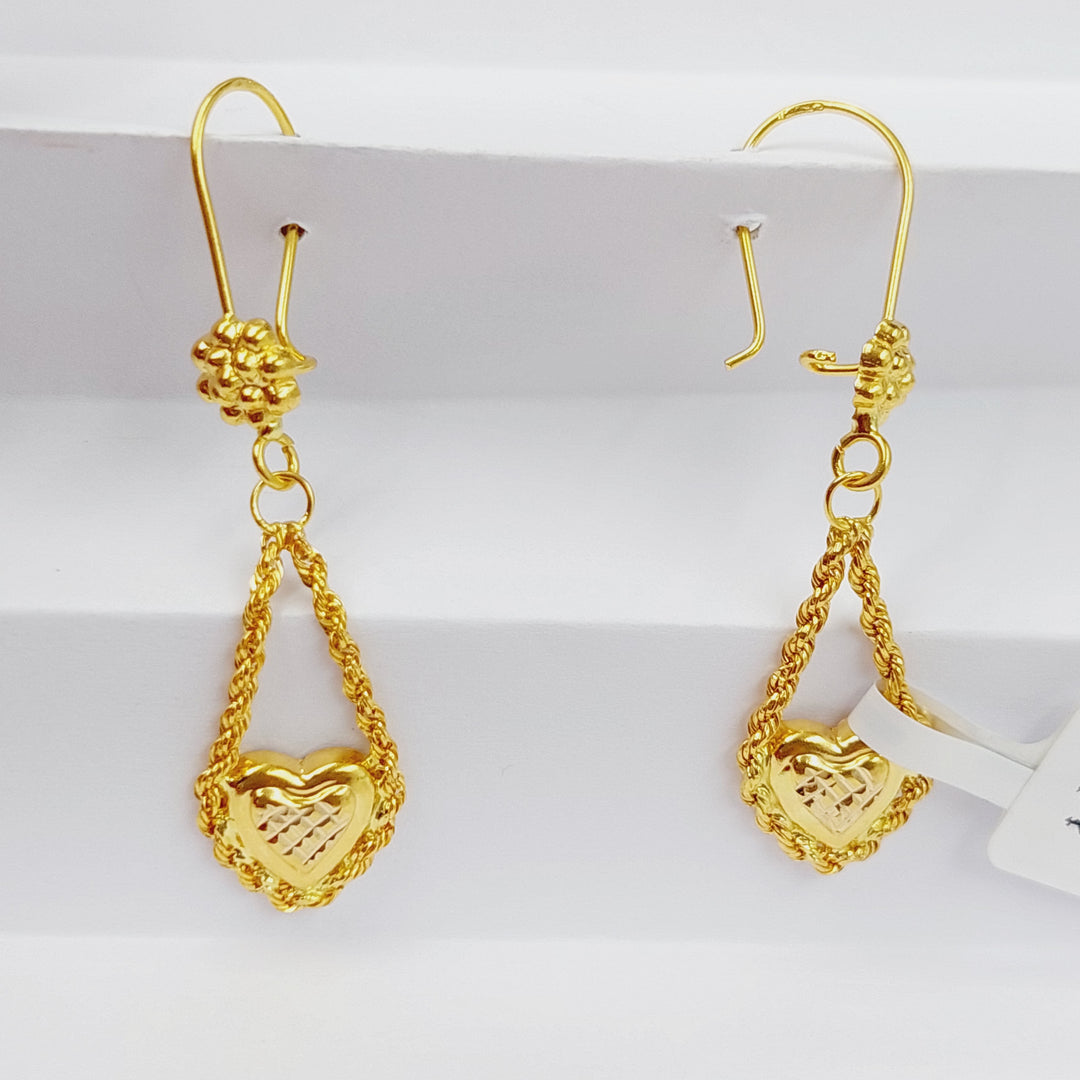 Heart Rope Earrings  Made Of 21K Yellow Gold by Saeed Jewelry-28721