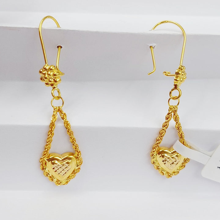 Heart Rope Earrings  Made Of 21K Yellow Gold by Saeed Jewelry-28721