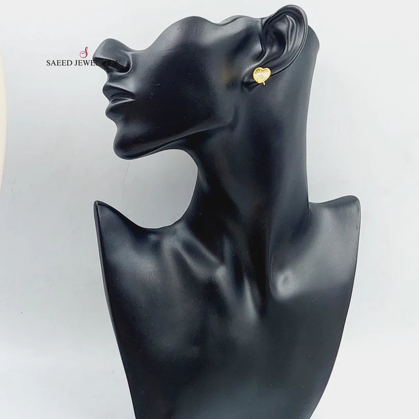 Heart Screw Earrings  Made Of 18K Yellow Gold by Saeed Jewelry-28840