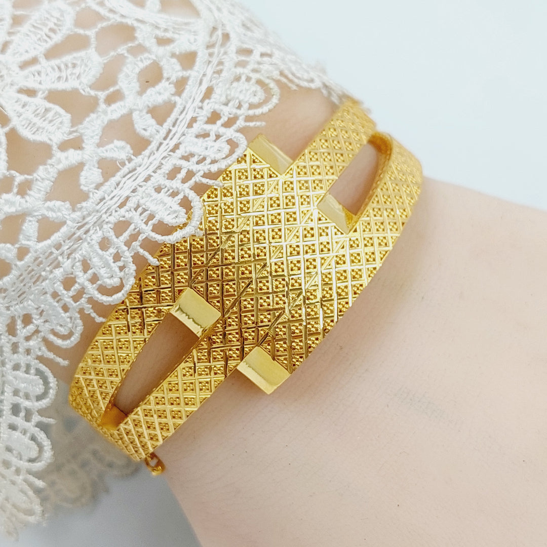 Hexa Bangle Bracelet  Made Of 21K Yellow Gold by Saeed Jewelry-28894