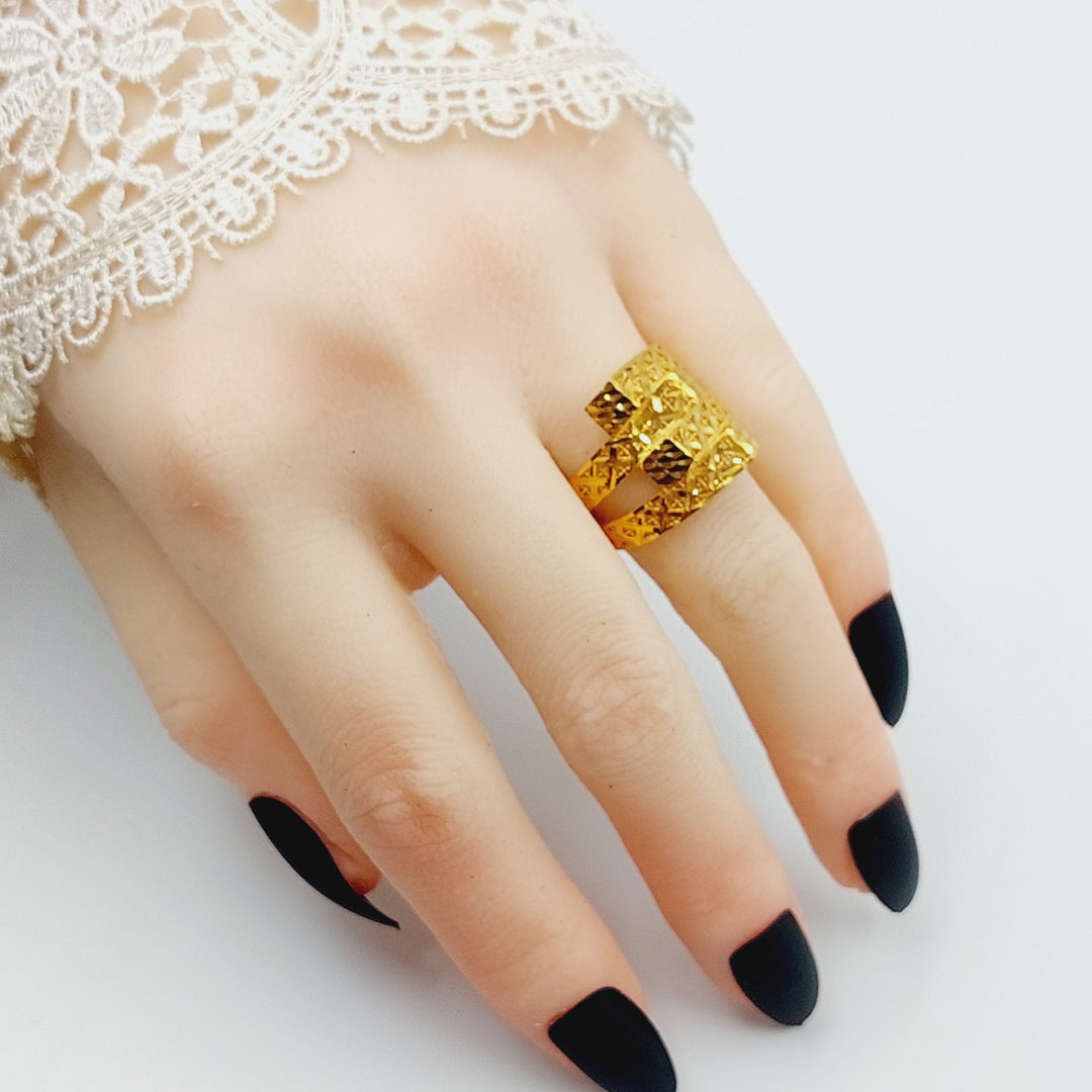 Hexa Ring Made Of 21K Yellow Gold by Saeed Jewelry-28493