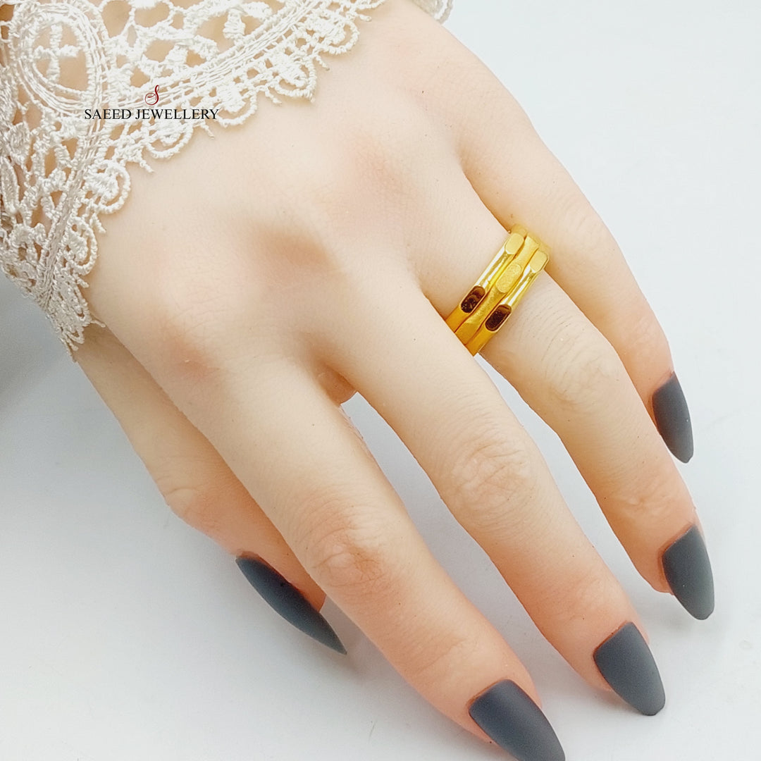 Hexa Wedding Ring Made Of 21K Yellow Gold by Saeed Jewelry-28286