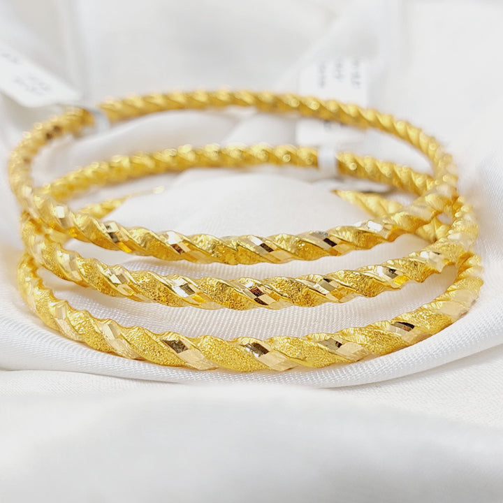 Hollow Twisted Bangle Made of 21K Yellow Gold by Saeed Jewelry-27264