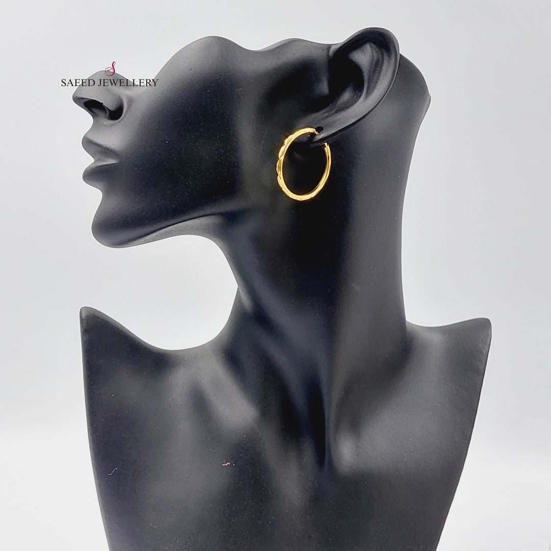 Hoop Earrings  Made Of 21K Yellow Gold by Saeed Jewelry-29701