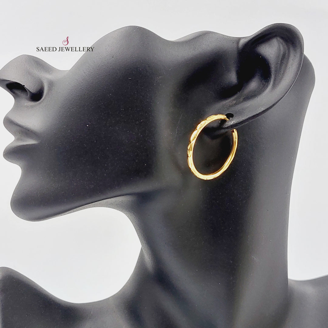 Hoop Earrings  Made Of 21K Yellow Gold by Saeed Jewelry-29701