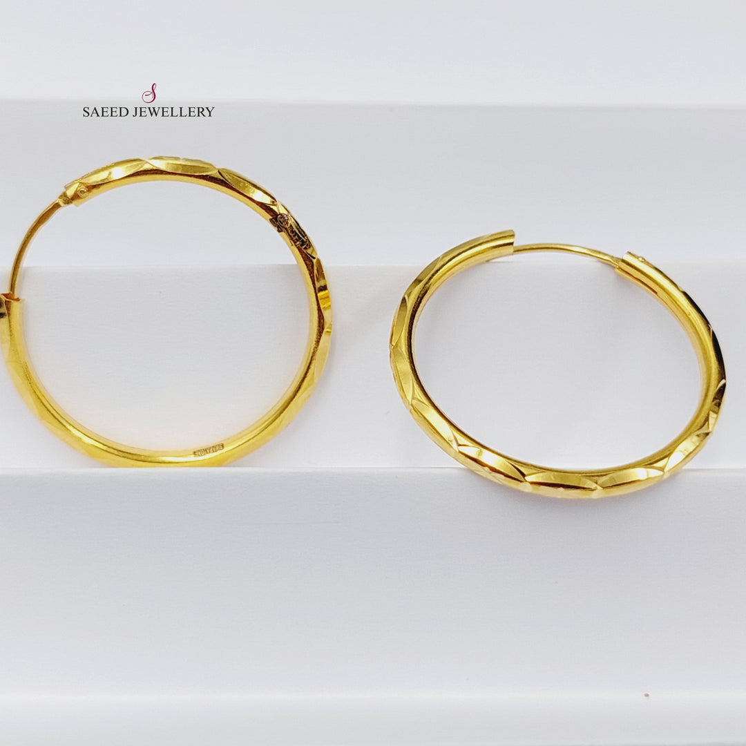 Hoop Earrings  Made Of 21K Yellow Gold by Saeed Jewelry-29701