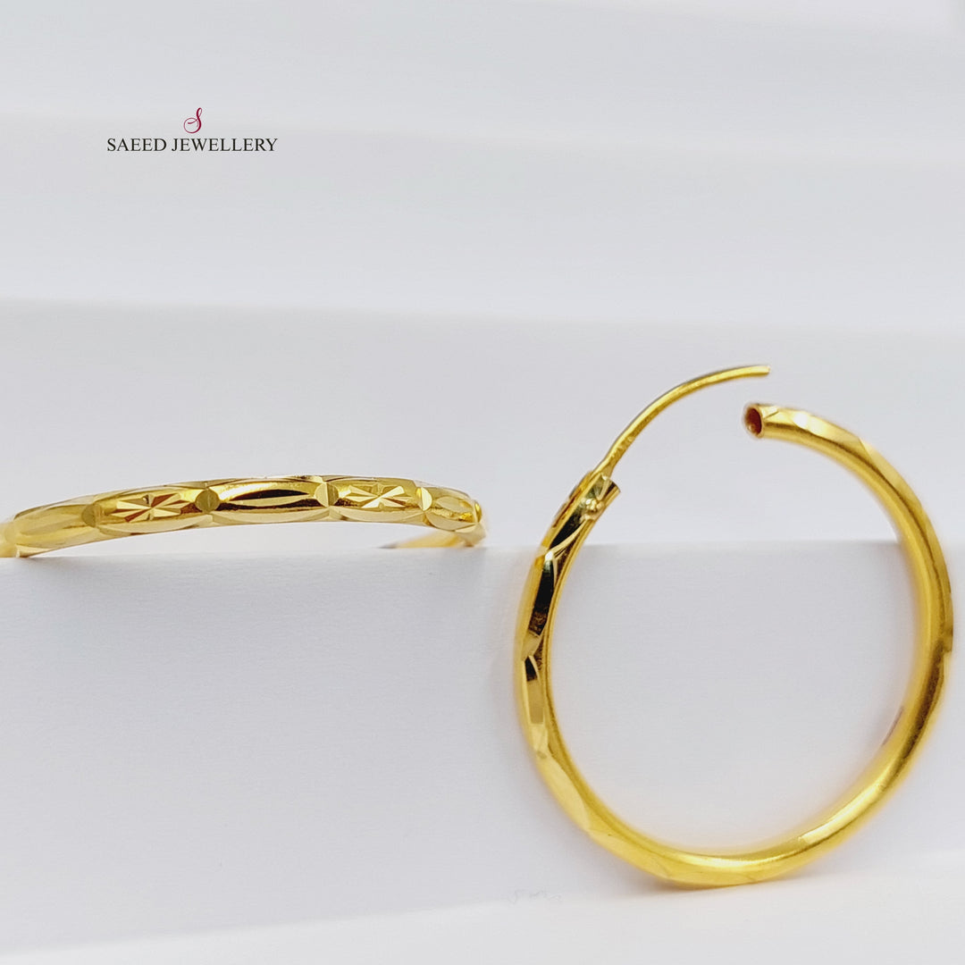 Hoop Earrings  Made Of 21K Yellow Gold by Saeed Jewelry-29701