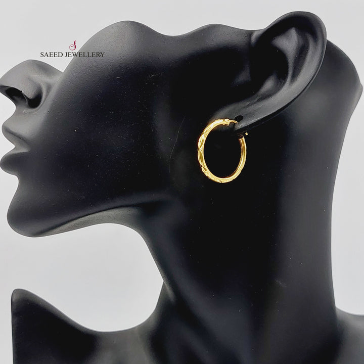 Hoop Earrings  Made Of 21K Yellow Gold by Saeed Jewelry-29702