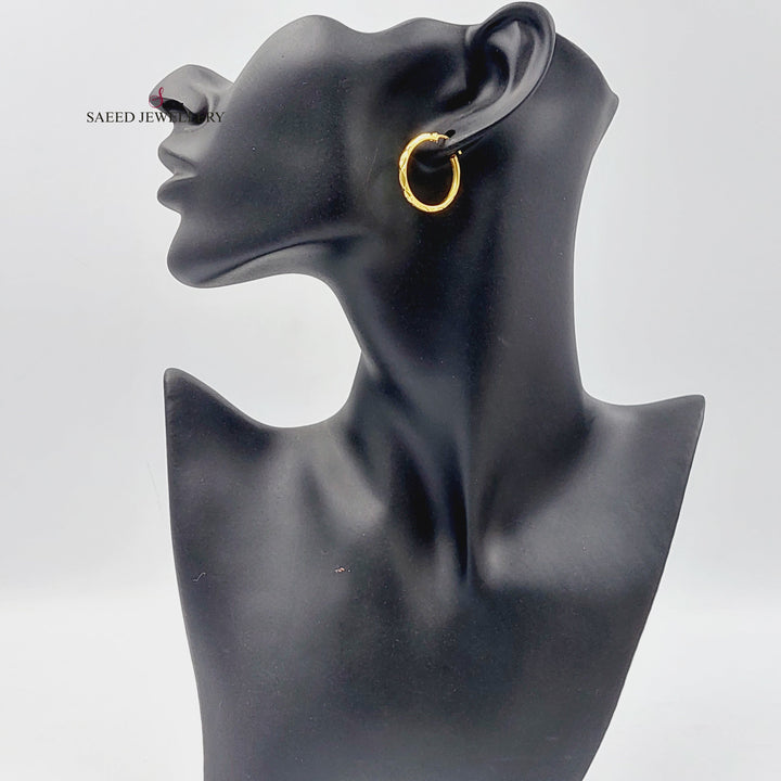Hoop Earrings  Made Of 21K Yellow Gold by Saeed Jewelry-29702