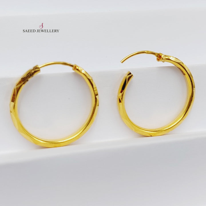 Hoop Earrings  Made Of 21K Yellow Gold by Saeed Jewelry-29702
