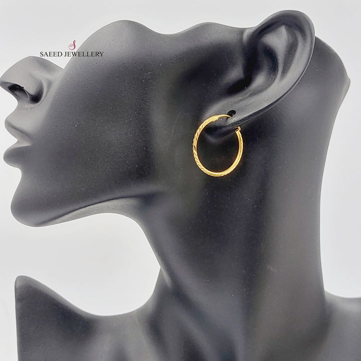 Hoop Earrings  Made Of 21K Yellow Gold by Saeed Jewelry-29703