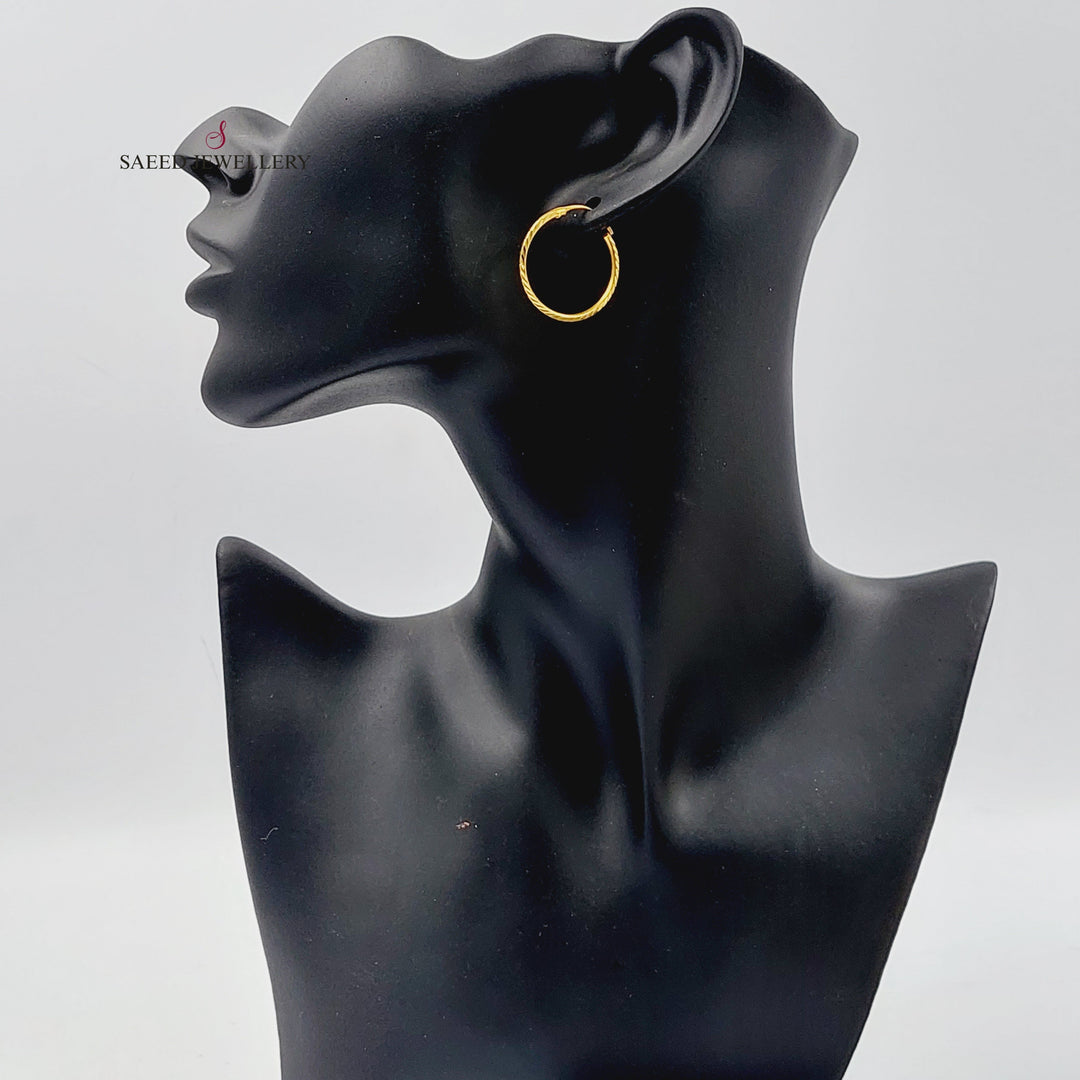 Hoop Earrings  Made Of 21K Yellow Gold by Saeed Jewelry-29703