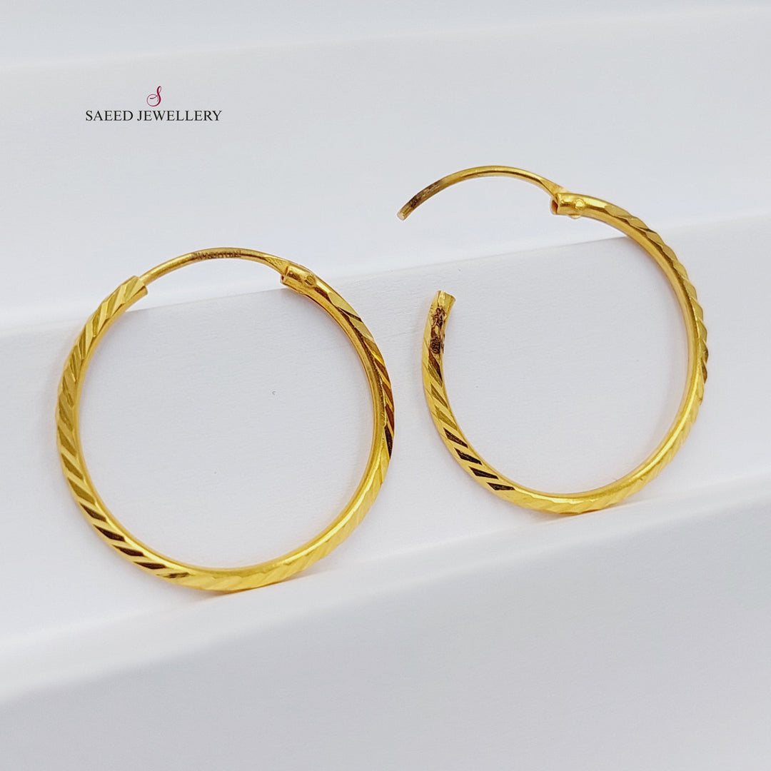 Hoop Earrings  Made Of 21K Yellow Gold by Saeed Jewelry-29703