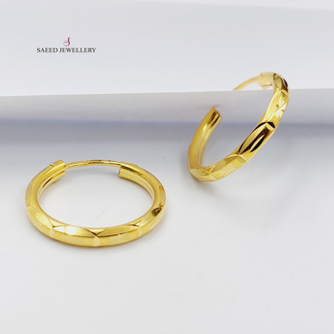 Hoop Earrings  Made Of 21K Yellow Gold by Saeed Jewelry-29705