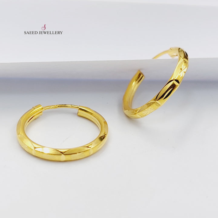 Hoop Earrings  Made Of 21K Yellow Gold by Saeed Jewelry-29705