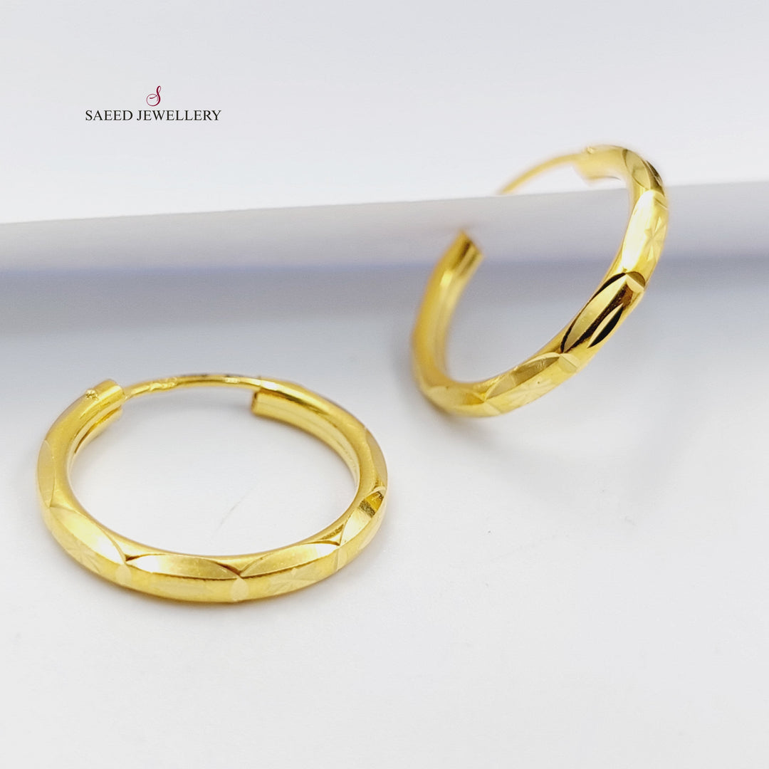 Hoop Earrings  Made Of 21K Yellow Gold by Saeed Jewelry-29705