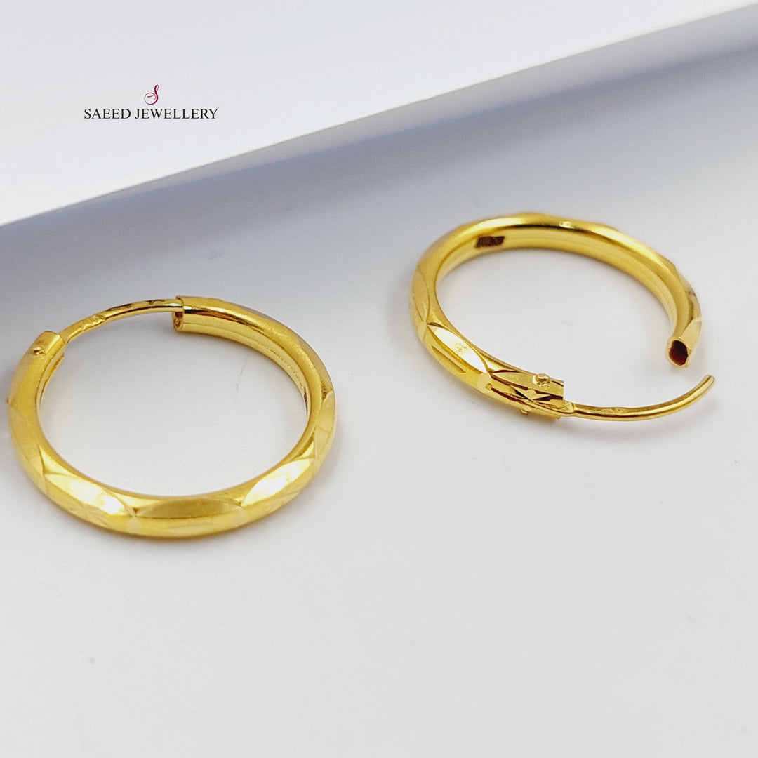 Hoop Earrings  Made Of 21K Yellow Gold by Saeed Jewelry-29705