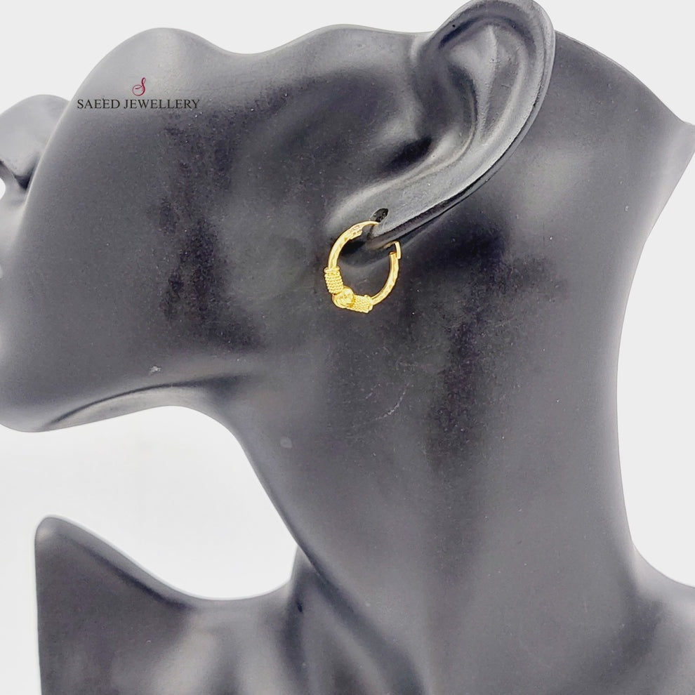 Hoop Earrings  Made Of 21K Yellow Gold by Saeed Jewelry-29710