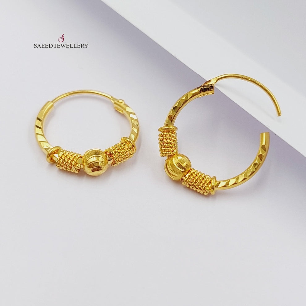Hoop Earrings  Made Of 21K Yellow Gold by Saeed Jewelry-29711