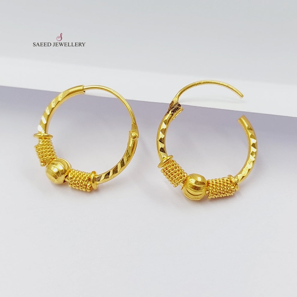 Hoop Earrings  Made Of 21K Yellow Gold by Saeed Jewelry-29712