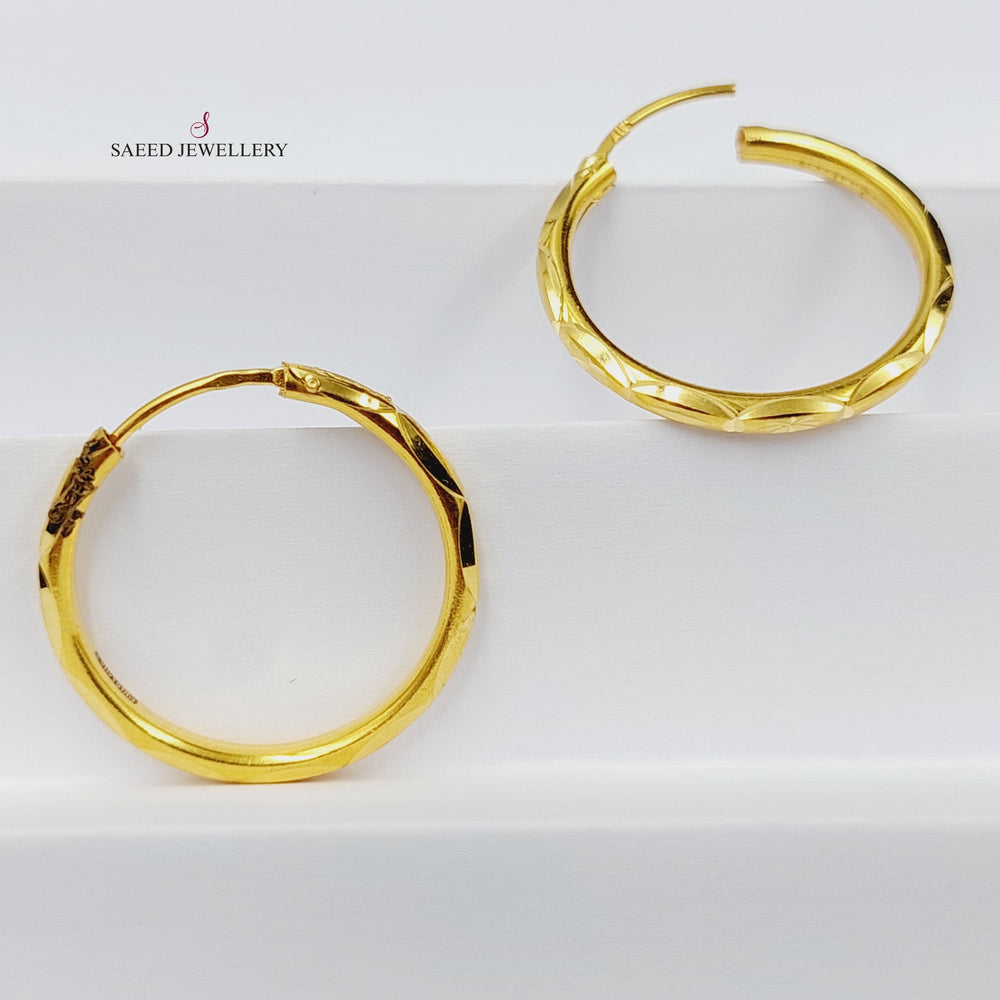 Hoop Earrings  Made Of 21K Yellow Gold by Saeed Jewelry-29713
