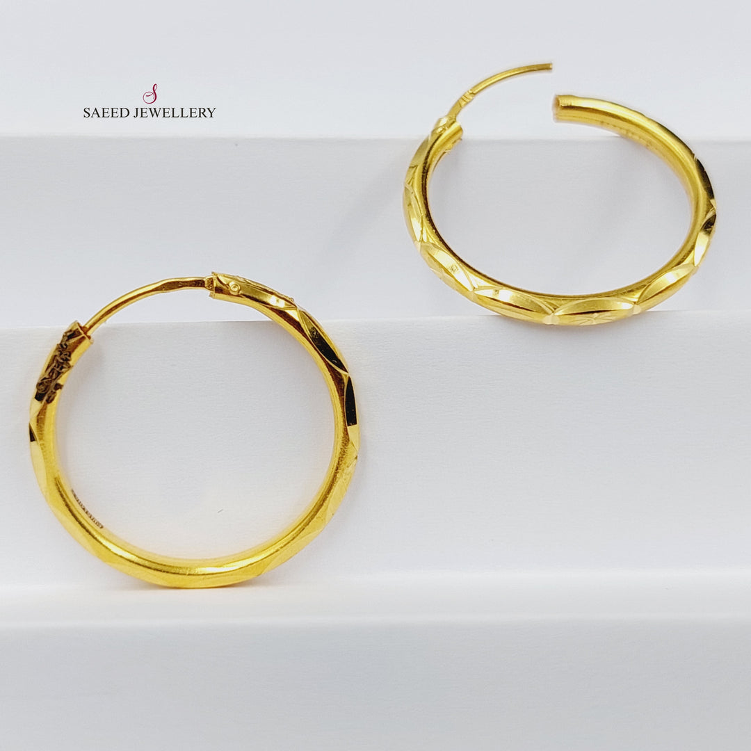 Hoop Earrings  Made Of 21K Yellow Gold by Saeed Jewelry-29713