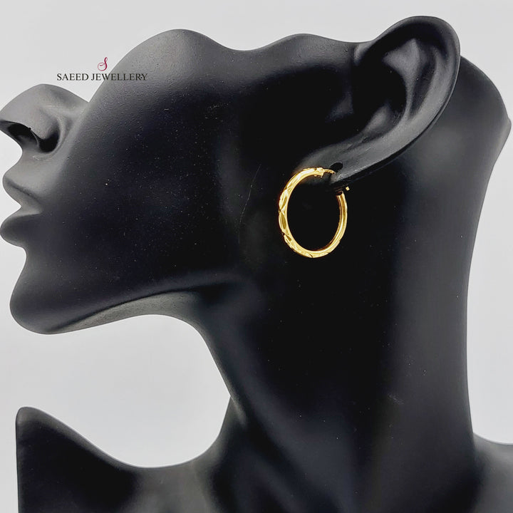Hoop Earrings  Made Of 21K Yellow Gold by Saeed Jewelry-29713