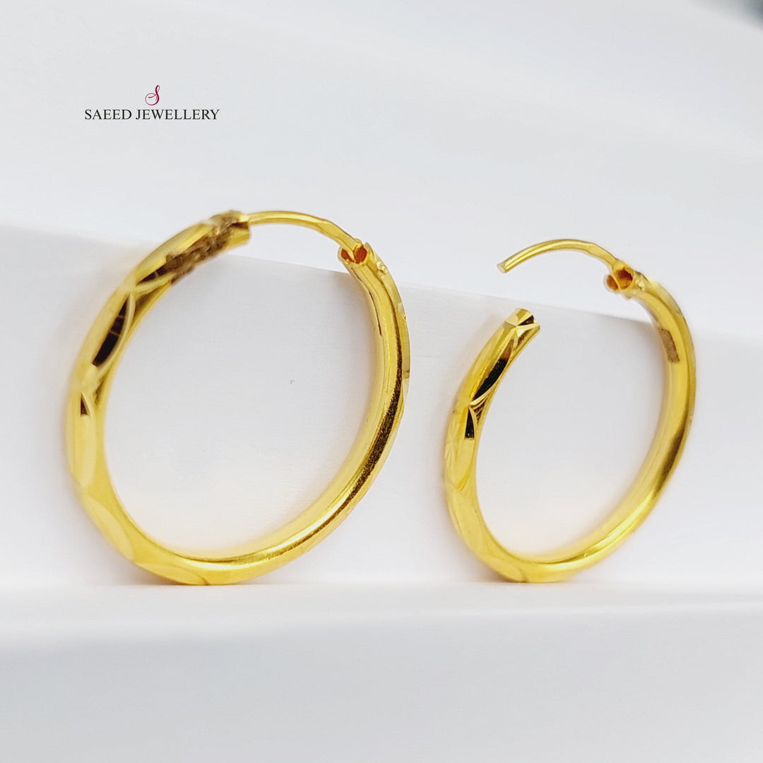Hoop Earrings  Made Of 21K Yellow Gold by Saeed Jewelry-29713