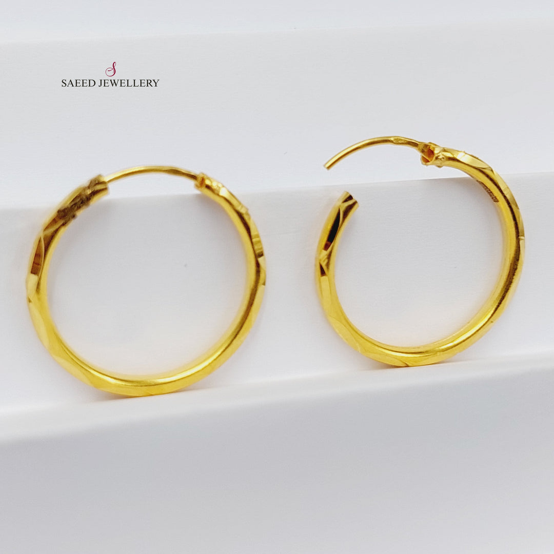 Hoop Earrings  Made Of 21K Yellow Gold by Saeed Jewelry-29713