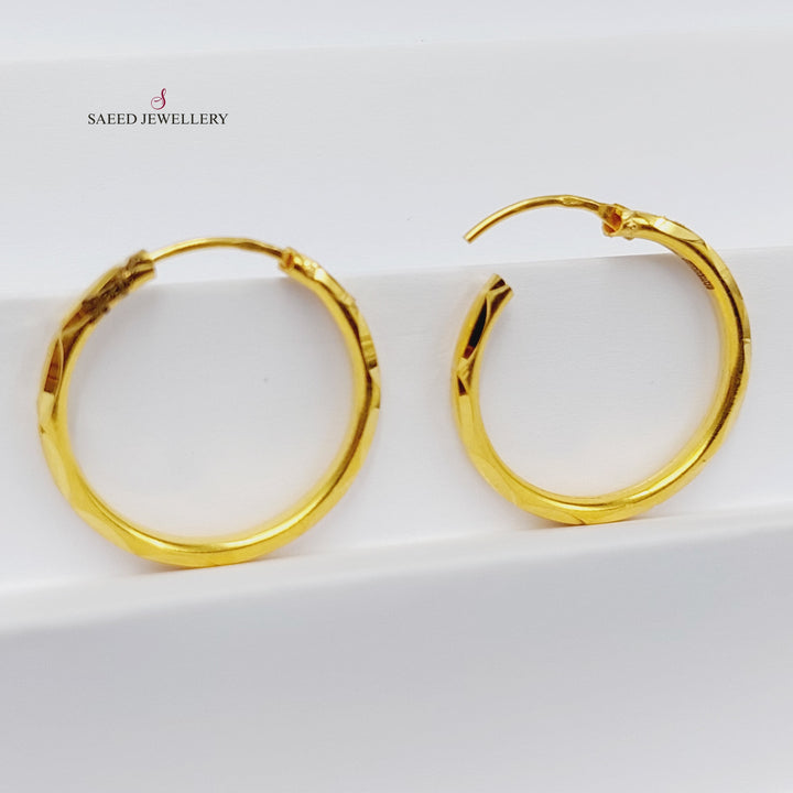 Hoop Earrings  Made Of 21K Yellow Gold by Saeed Jewelry-29713