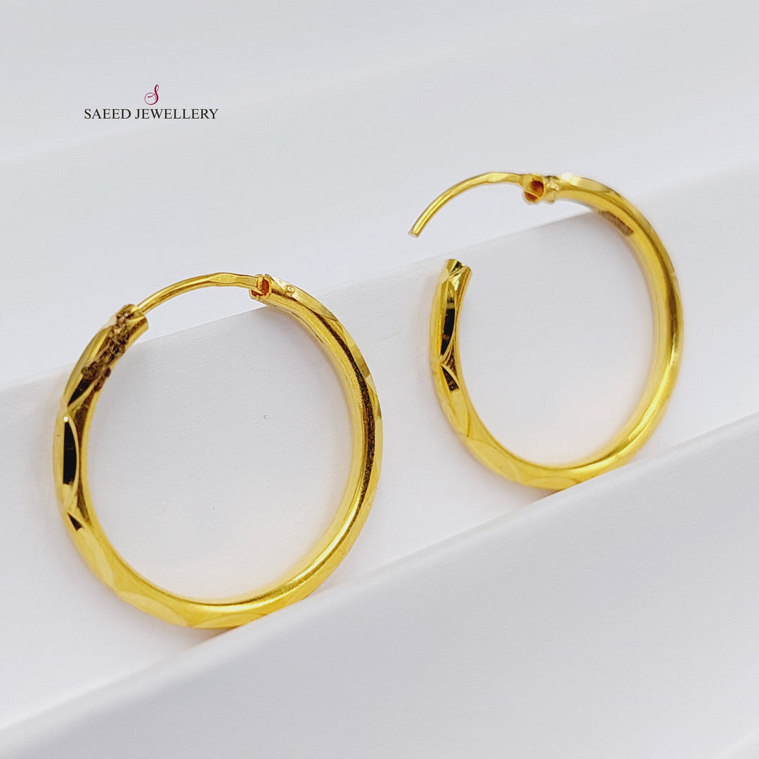Hoop Earrings  Made Of 21K Yellow Gold by Saeed Jewelry-29713