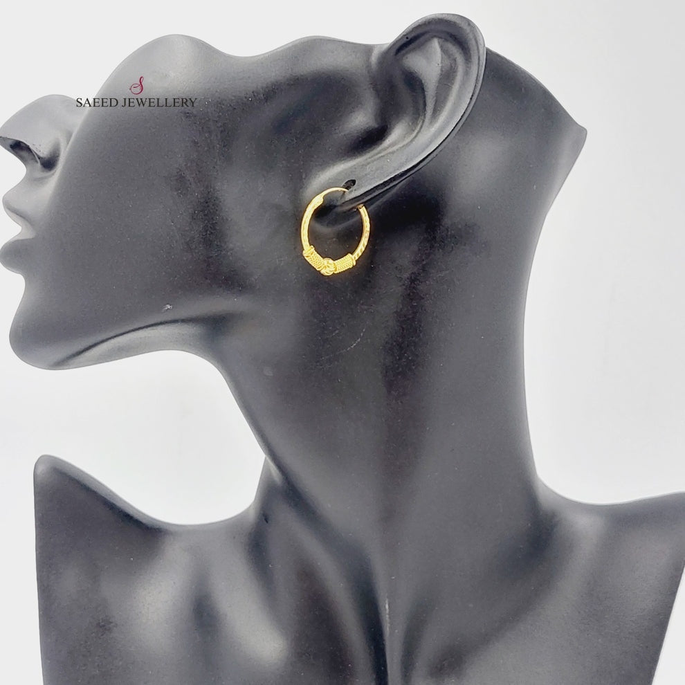 Hoop Earrings  Made Of 21K Yellow Gold by Saeed Jewelry-29715