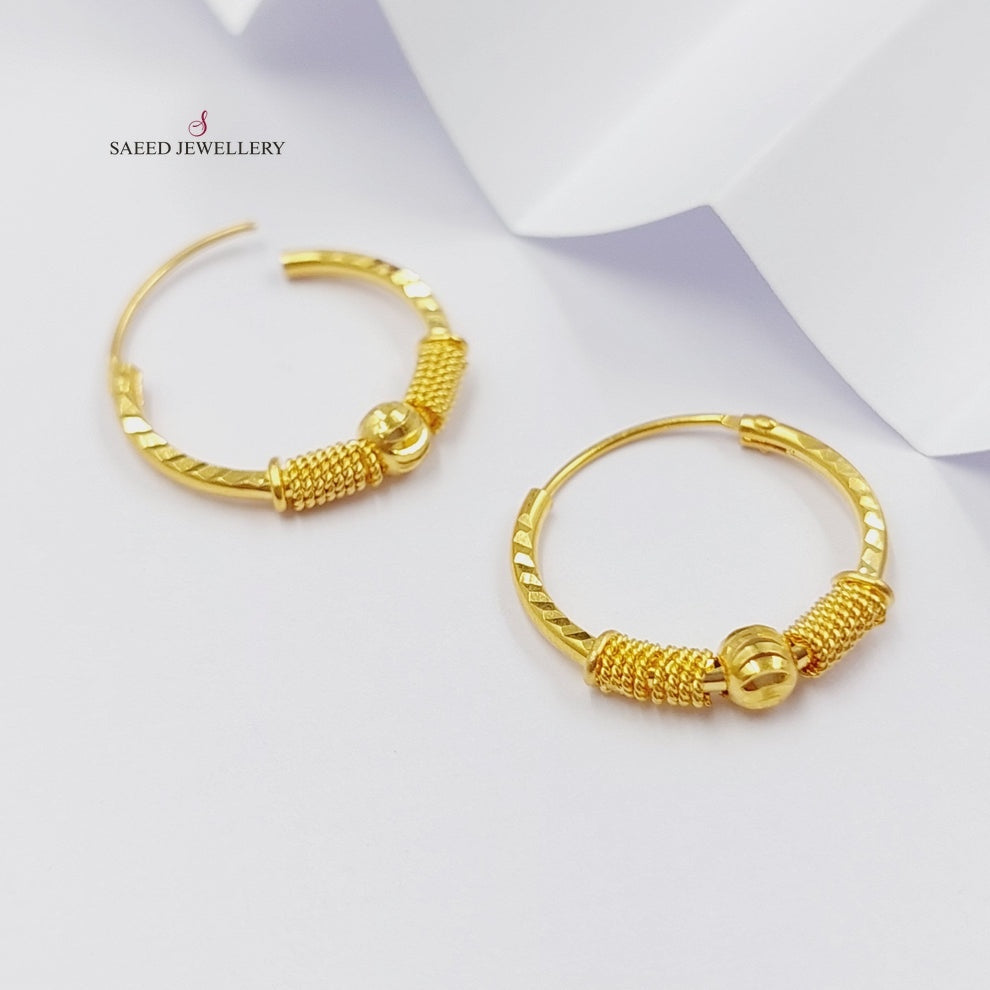 Hoop Earrings  Made Of 21K Yellow Gold by Saeed Jewelry-29715
