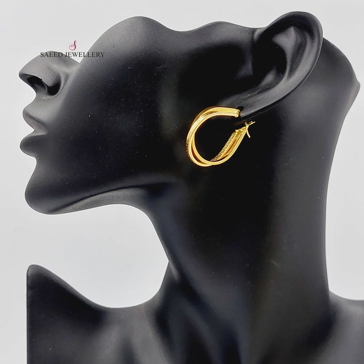 Hoop Earrings  Made Of 21K Yellow Gold by Saeed Jewelry-29741