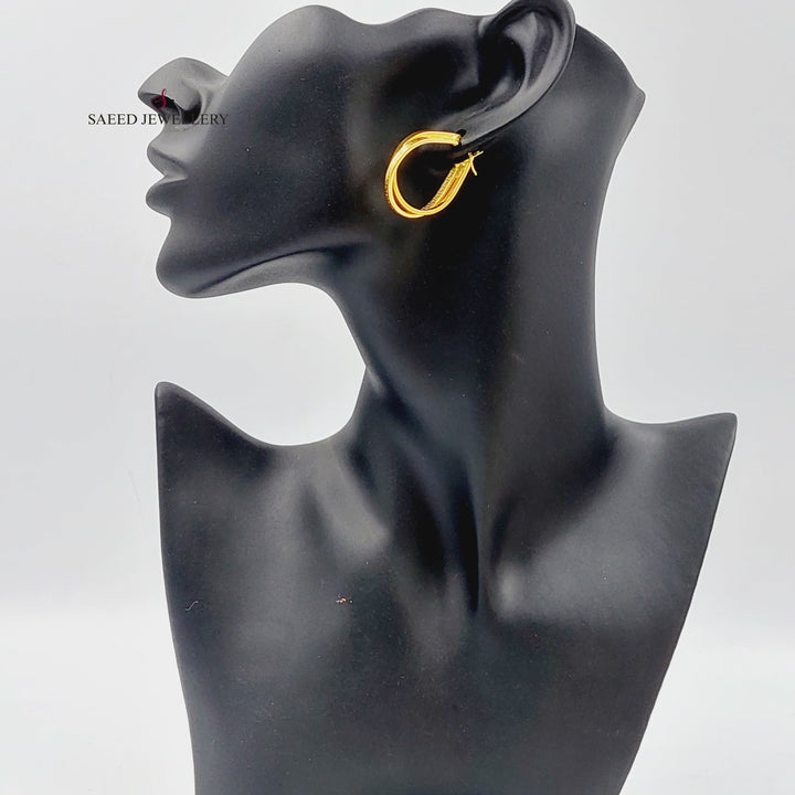 Hoop Earrings  Made Of 21K Yellow Gold by Saeed Jewelry-29741