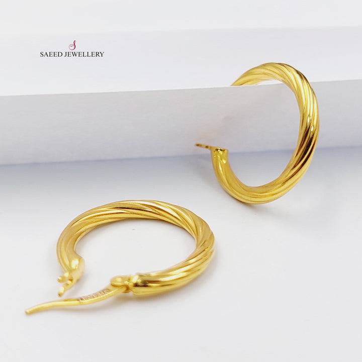 Hoop Earrings  Made Of 21K Yellow Gold by Saeed Jewelry-29745