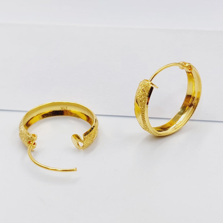 Hoop Earrings  Made of 21K Yellow Gold by Saeed Jewelry-31156