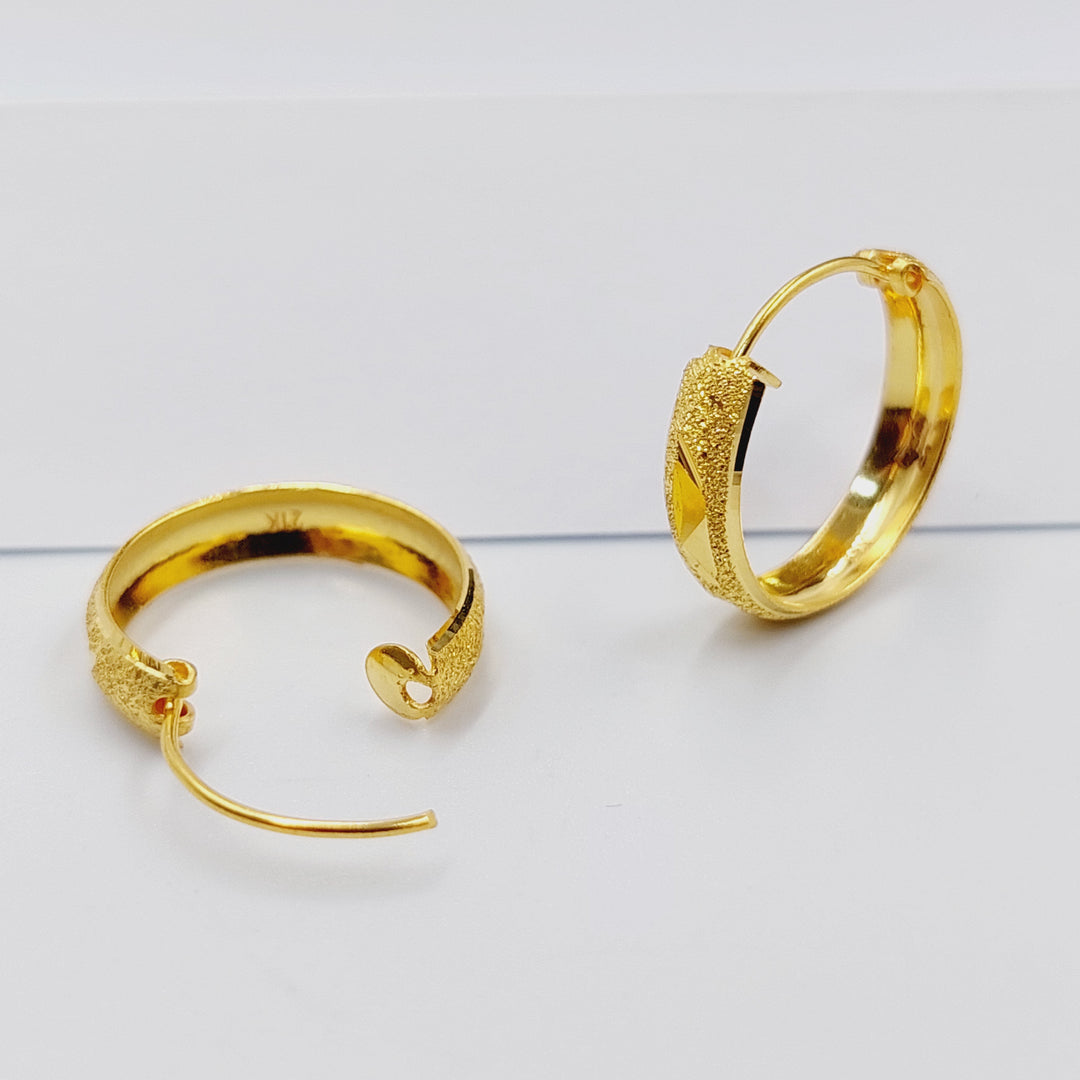Hoop Earrings  Made of 21K Yellow Gold by Saeed Jewelry-31156